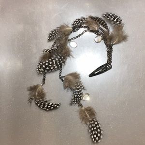 🌕Feather white Hair clip